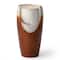 Glitzhome® 29.25" LED Sand Beige & Brown Ceramic Pot Outdoor Floor Fountain